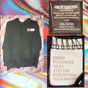 Funimation Blk/Multiclr YuYu Hakusho Japanese Anime/Manga Knit Hoodie 3XL(54/56)